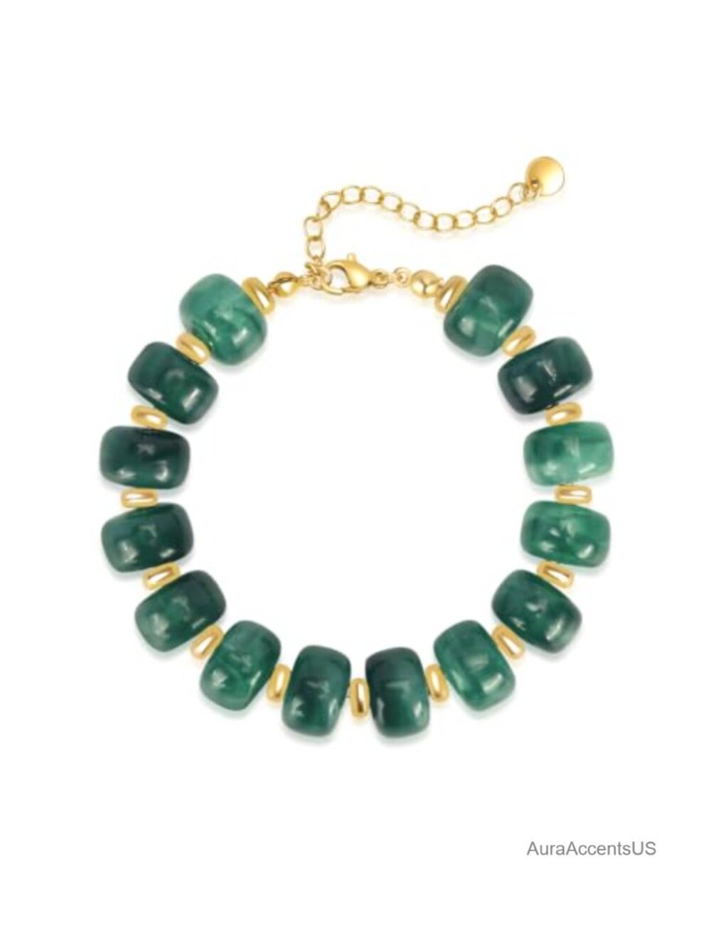Chunky Resin Beaded Bracelet Adjustable Boho Statement Jewelry